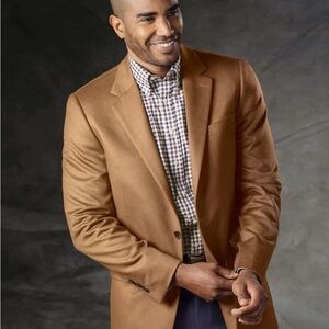 W. H. Belk Cashmere Blazer Sports Coat Jacket Tan Camel